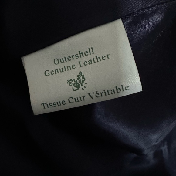 Vintage Danier Leather Suede Navy Blue Jacket Military Button Up Shoulder Pads - Picture 14 of 16